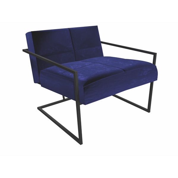 Product photograph of Gillmore Federico Midnight Blue Velvet With Black Frame Occasional Chair from Olivia's