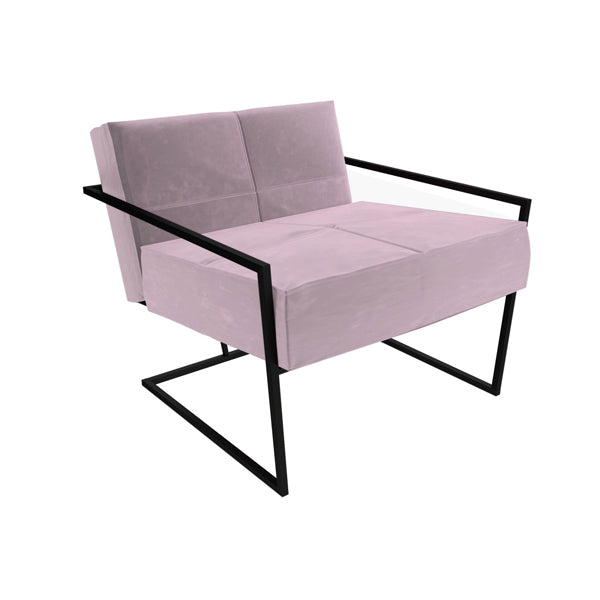 Gillmore Federico Blush Pink Velvet With Black Frame Occasional Chair