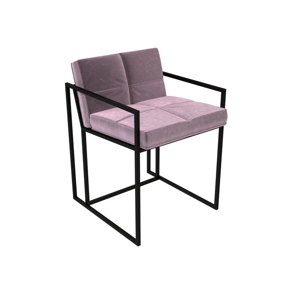 Gillmore Federico Blush Pink Velvet With Black Frame Dining Chair