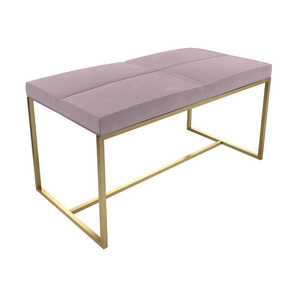 Product photograph of Gillmore Federico Blush Pink Velvet With Brass Frame Stool Large from Olivia's.