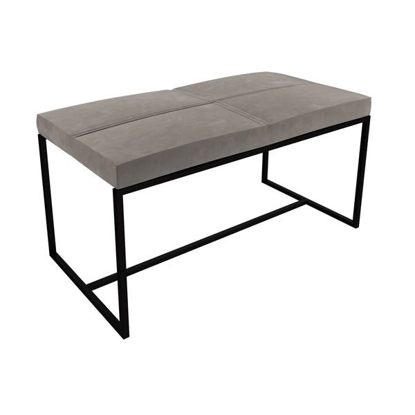 Product photograph of Gillmore Federico Mushroom Grey Velvet With Black Frame Stool Large from Olivia's.