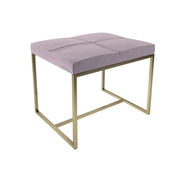 Product photograph of Gillmore Federico Blush Pink Velvet With Brass Frame Stool Large from Olivia's