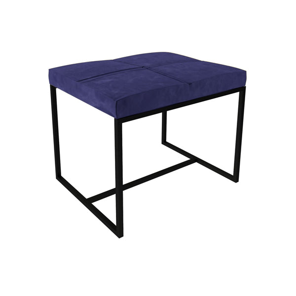 Product photograph of Gillmore Federico Midnight Blue Velvet With Black Frame Stool Large from Olivia's