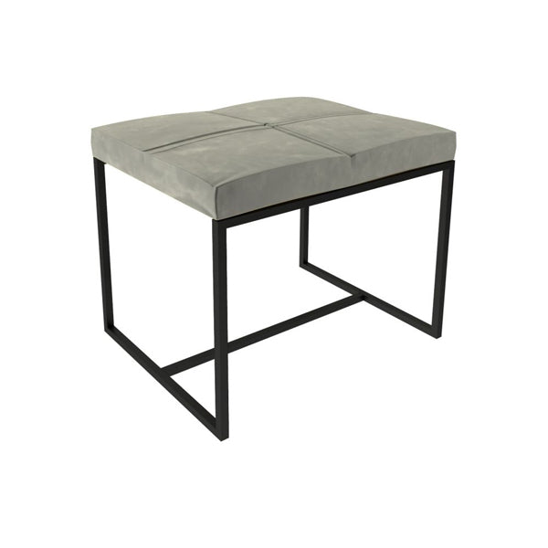 Product photograph of Gillmore Federico Mushroom Grey Velvet With Black Frame Stool Large from Olivia's