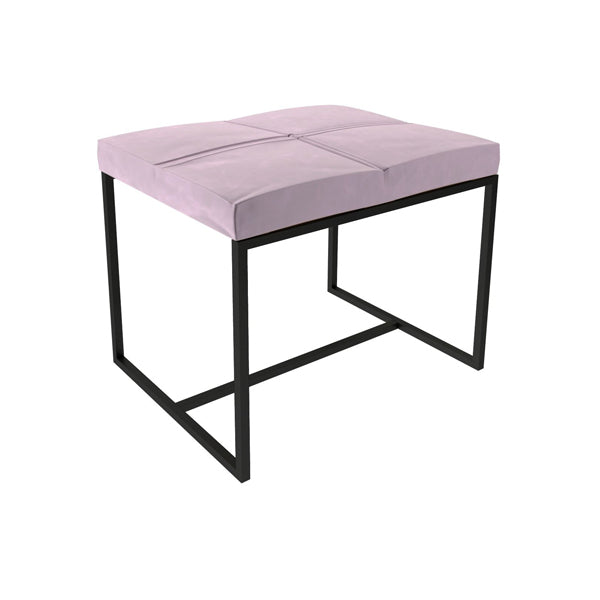 Product photograph of Gillmore Federico Blush Pink Velvet With Black Frame Stool Large from Olivia's