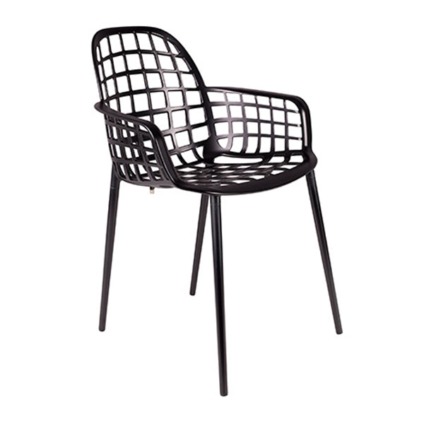 Zuiver Set Of 2 Albert Kuip Dining Chairs With Arms In Black Black