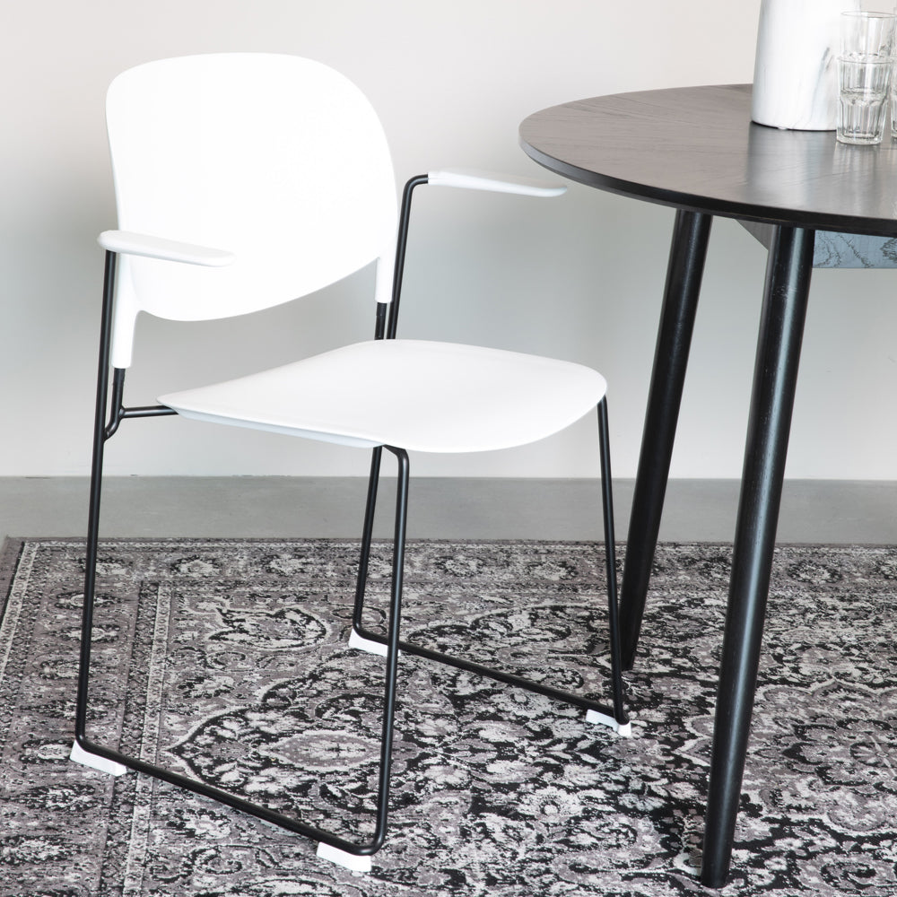 Product photograph of Olivia S Nordic Living Collection - Set Of 4 Sven Stackable Dining Chairs In White from Olivia's.