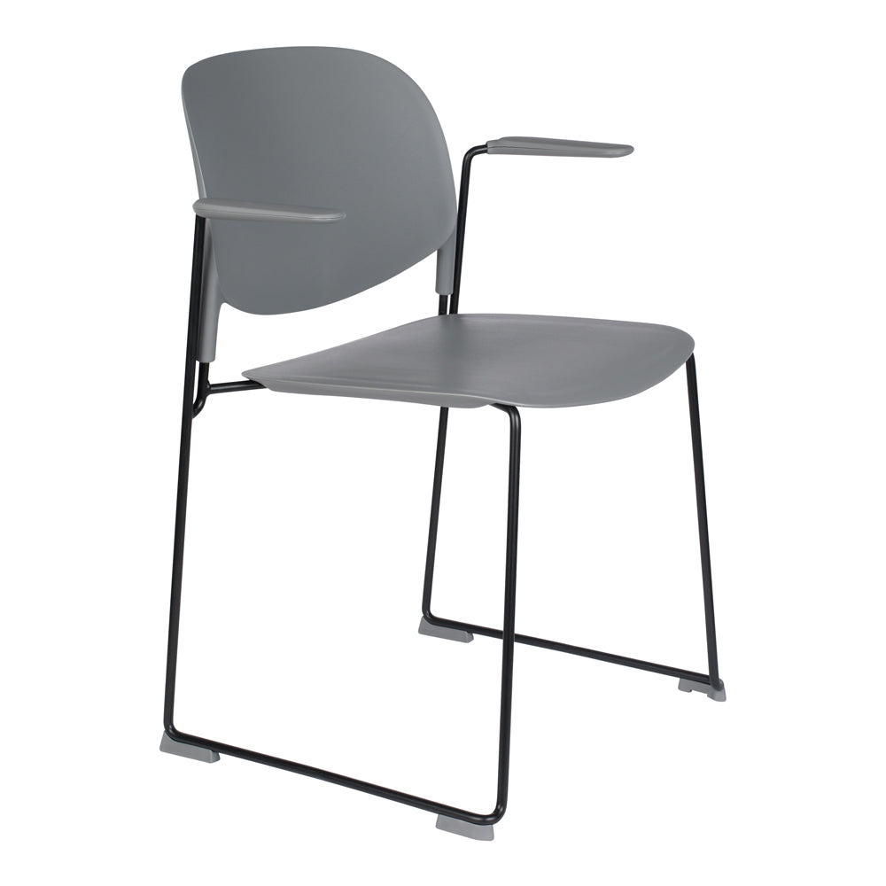 Product photograph of Olivia S Nordic Living Collection - Set Of 4 Sven Stackable Dining Chairs In Grey from Olivia's