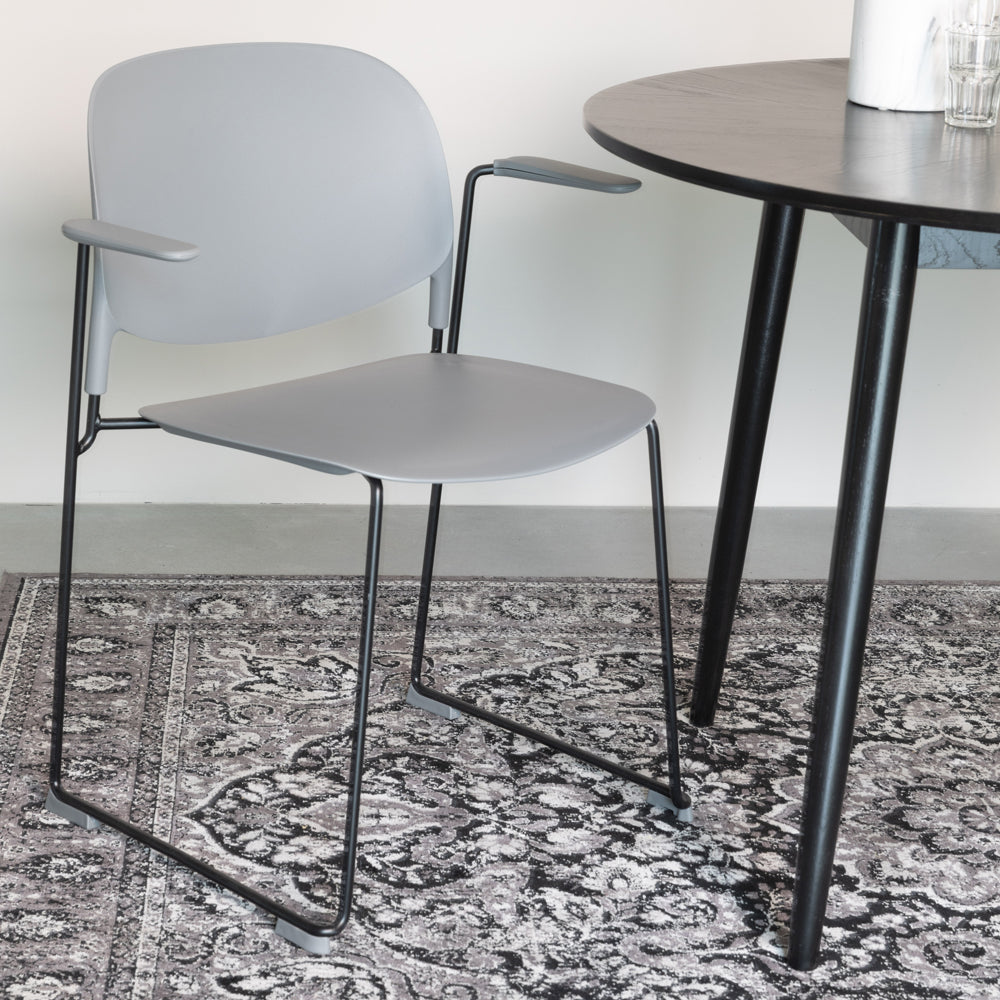 Product photograph of Olivia S Nordic Living Collection - Set Of 4 Sven Stackable Dining Chairs In Grey from Olivia's.