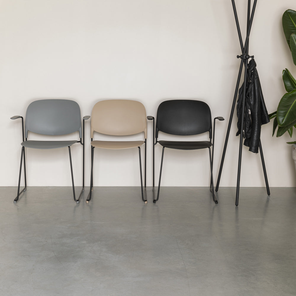 Product photograph of Olivia S Nordic Living Collection - Set Of 4 Sven Stackable Dining Chairs In Grey from Olivia's.