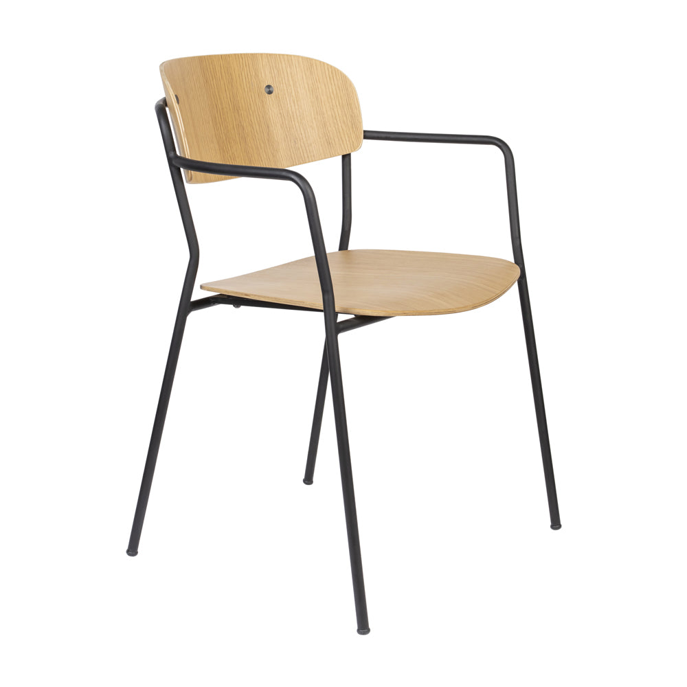 Product photograph of Olivia S Nordic Living Collection Set Of 2 Holen Dining Chair With Arms In Black Wood from Olivia's
