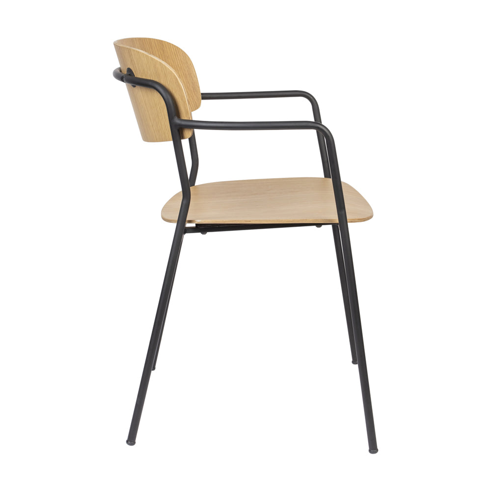 Product photograph of Olivia S Nordic Living Collection Set Of 2 Holen Dining Chair With Arms In Black Wood from Olivia's.