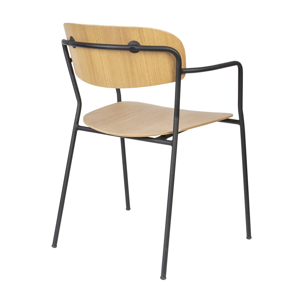 Product photograph of Olivia S Nordic Living Collection Set Of 2 Holen Dining Chair With Arms In Black Wood from Olivia's.