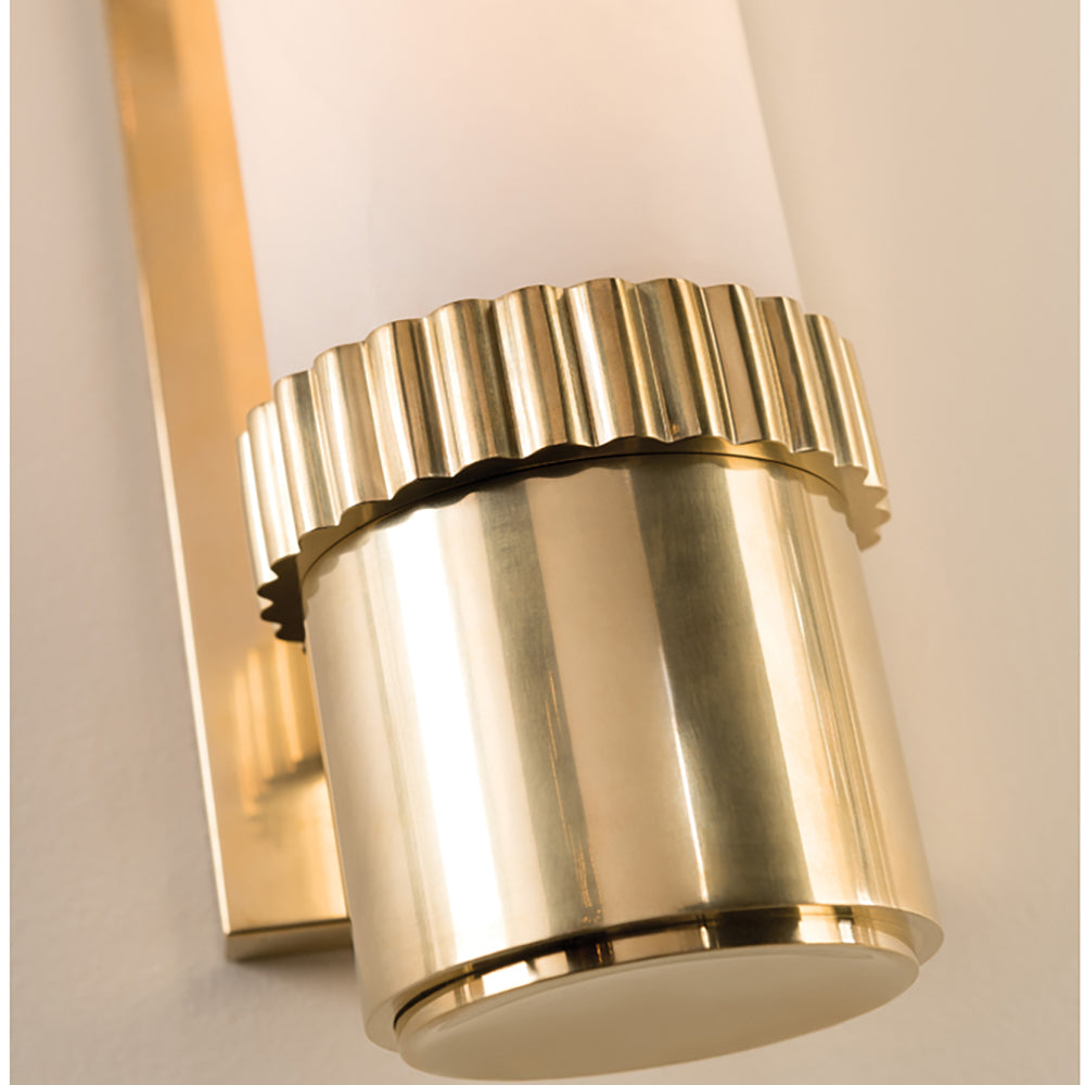 Product photograph of Hudson Valley Lighting Argon Wall Sconce Aged Brass from Olivia's.