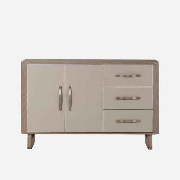 Product photograph of Andrew Martin Charlie 3 Drawer Sideboard Brown Small from Olivia's.