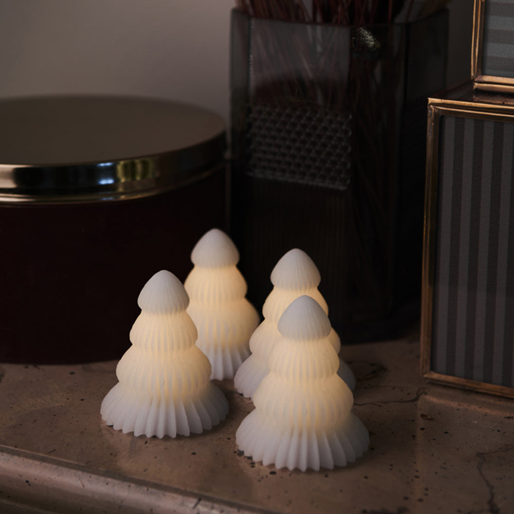 Product photograph of Claire Set Of 4 Mini Christmas Trees In White from Olivia's