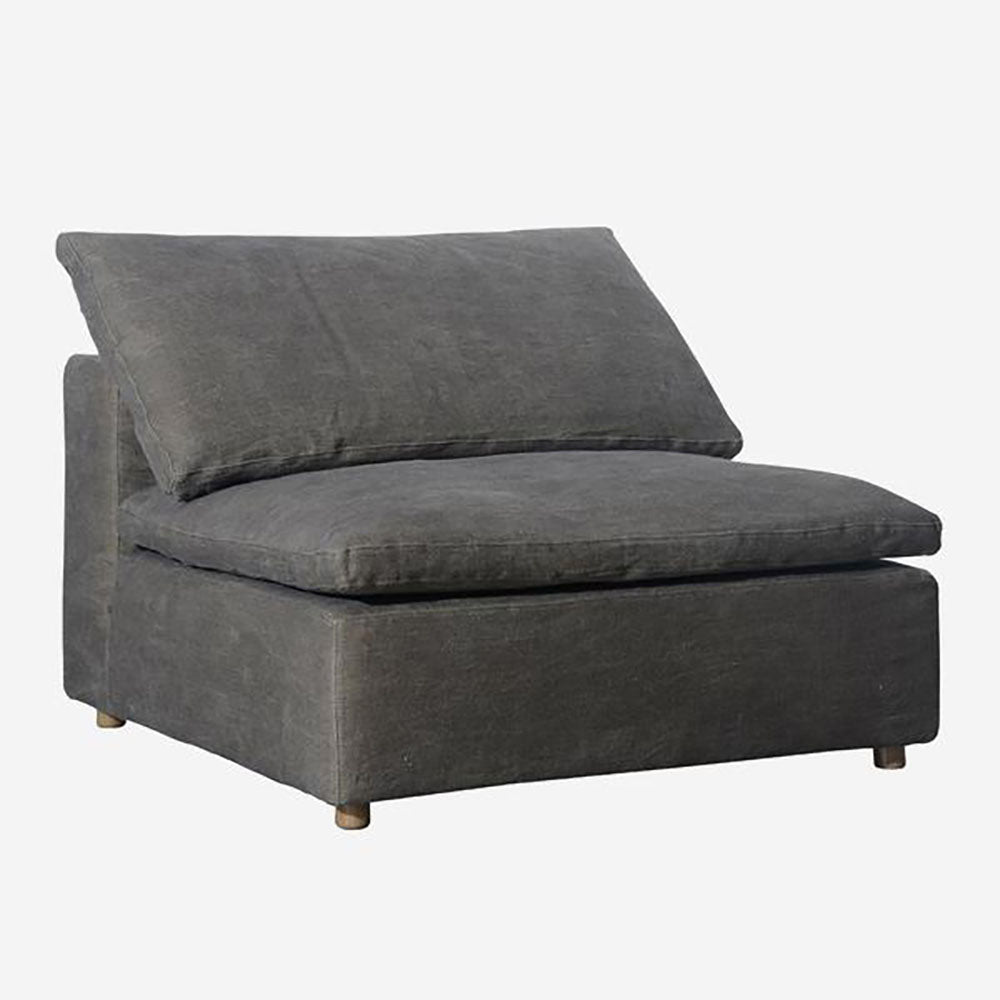 Product photograph of Andrew Martin Statham Corner Section 4 Seater Sofa Kilimanjaro Grey Footstool from Olivia's.