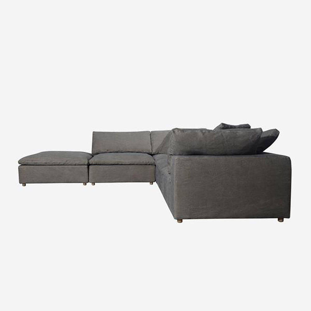 Product photograph of Andrew Martin Statham Corner Section 4 Seater Sofa Kilimanjaro Grey Armless from Olivia's.