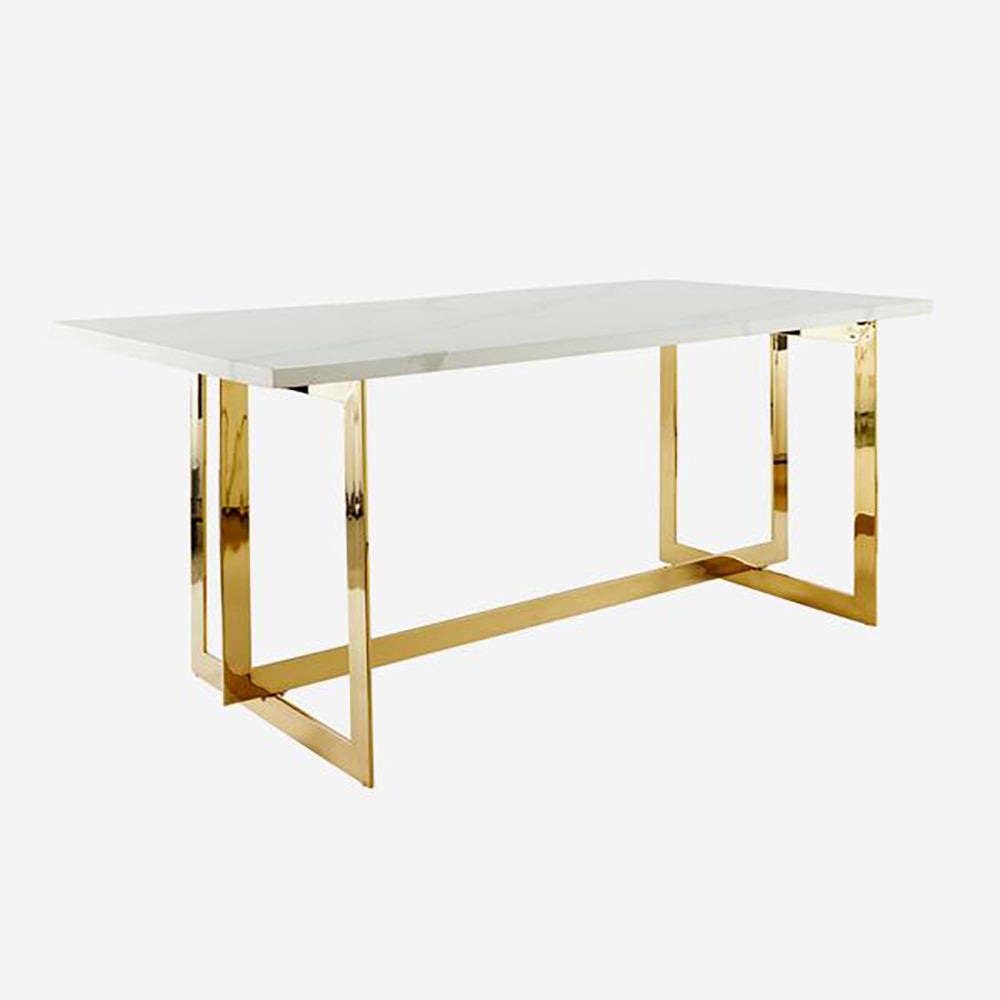 Andrew Martin Sienna Dining Table White Gold