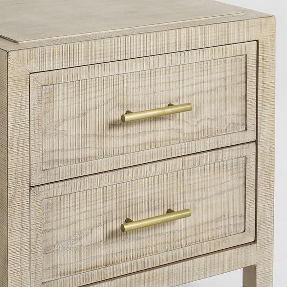 Product photograph of Andrew Martin Raffles 2 Drawer Bedside Table Natural from Olivia's.