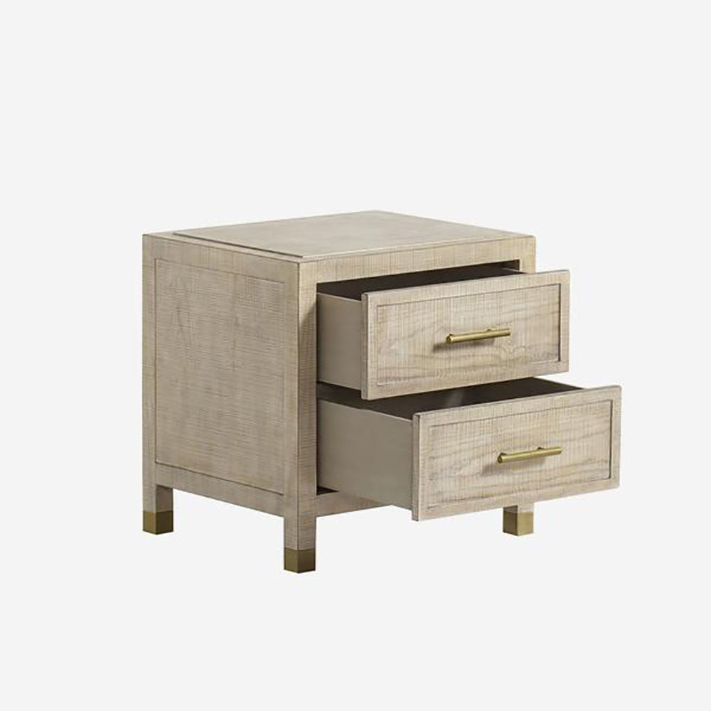 Product photograph of Andrew Martin Raffles 2 Drawer Bedside Table Natural from Olivia's.