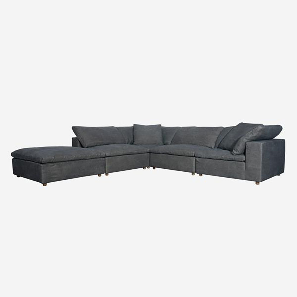 Product photograph of Andrew Martin Statham Sectional 4 Seater Sofa Kilimanjaro Blue Corner from Olivia's