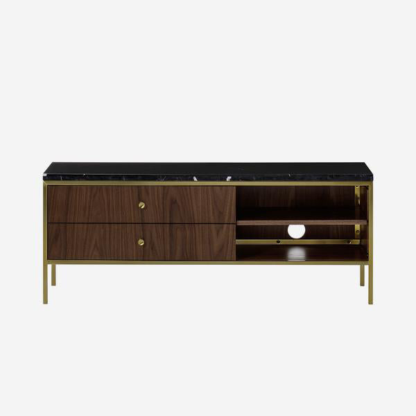 Product photograph of Andrew Martin Chester Media Unit Black Large from Olivia's.