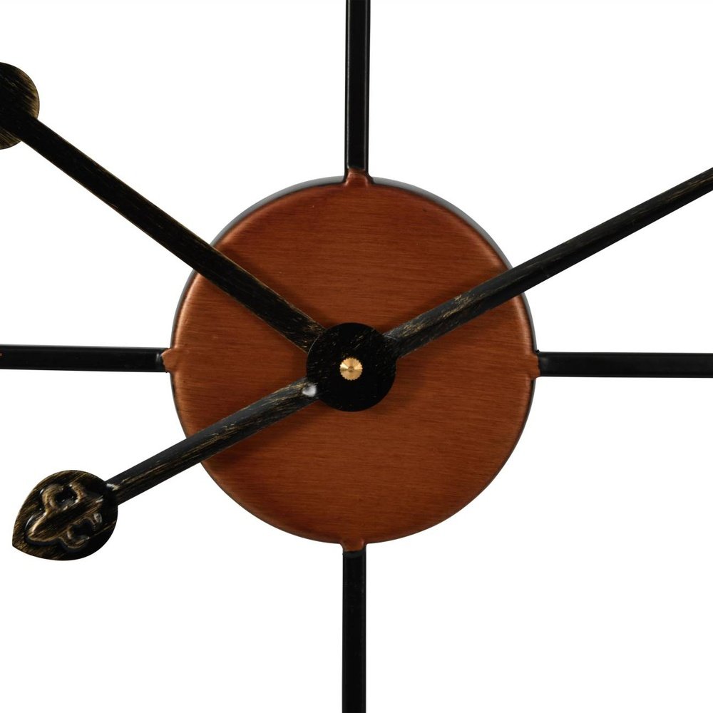 Product photograph of Libra Interiors Skeleton Wall Clock In Black Gold from Olivia's.