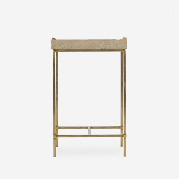 Product photograph of Andrew Martin Edith Small Side Table - Latte Shagreen from Olivia's.