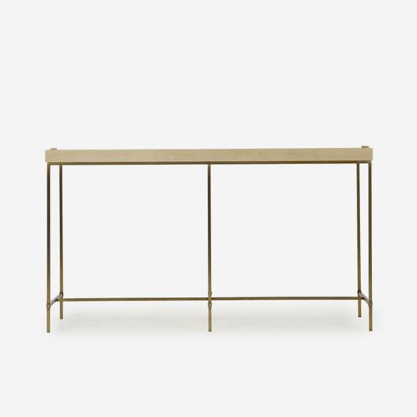 Product photograph of Andrew Martin Edith Console Table Latte Shagreen from Olivia's.