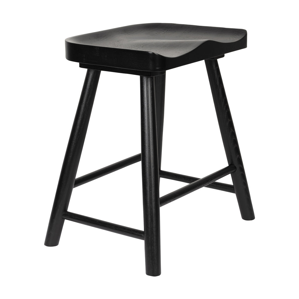 Product photograph of Olivia S Nordic Living Collection Wander Stool In Black from Olivia's