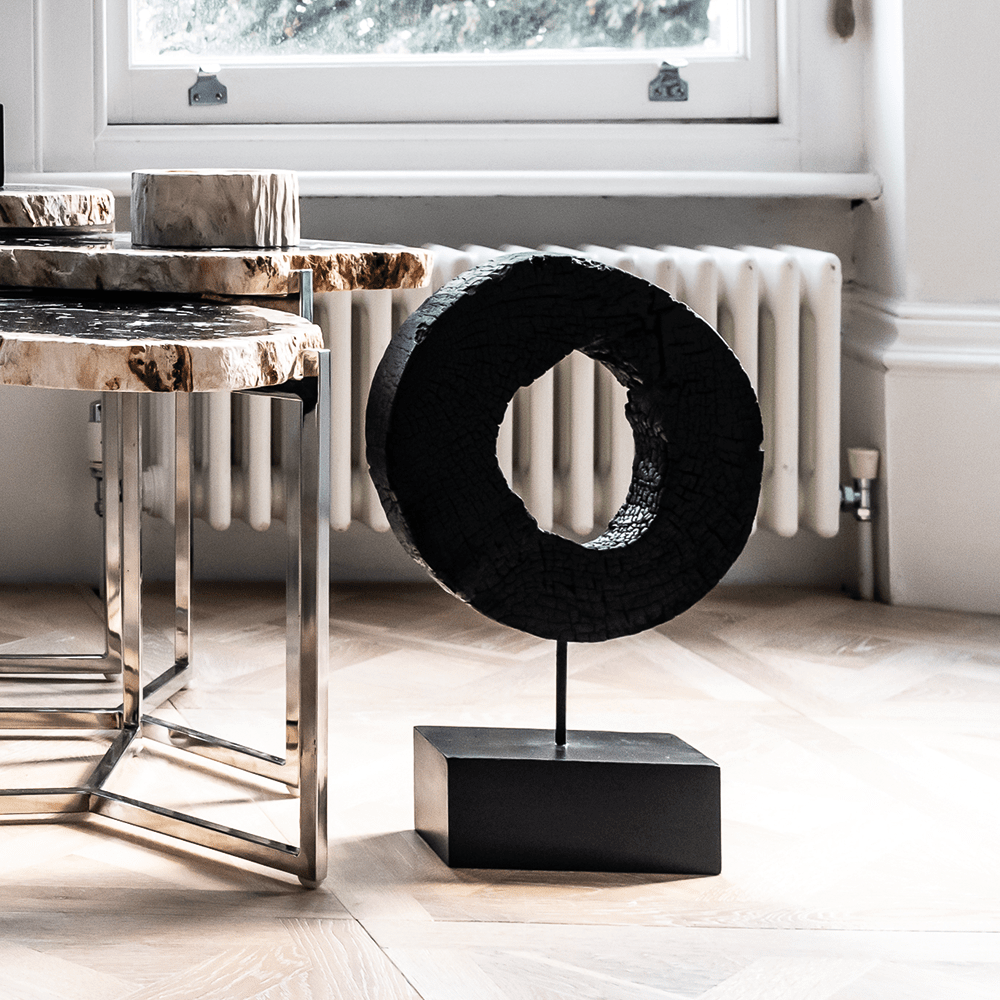 Product photograph of Olivia S Black Woooden Sculpture Large from Olivia's.