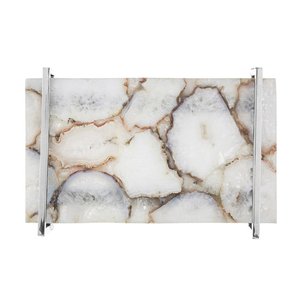 Product photograph of Olivia S Boutique Hotel Collection - White Agate Tray Large from Olivia's.