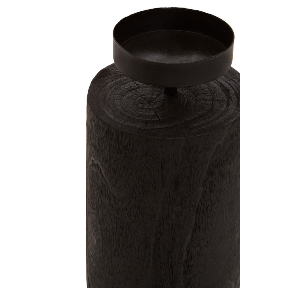 Product photograph of Olivia S Wooden Black Candle Holder Large from Olivia's.