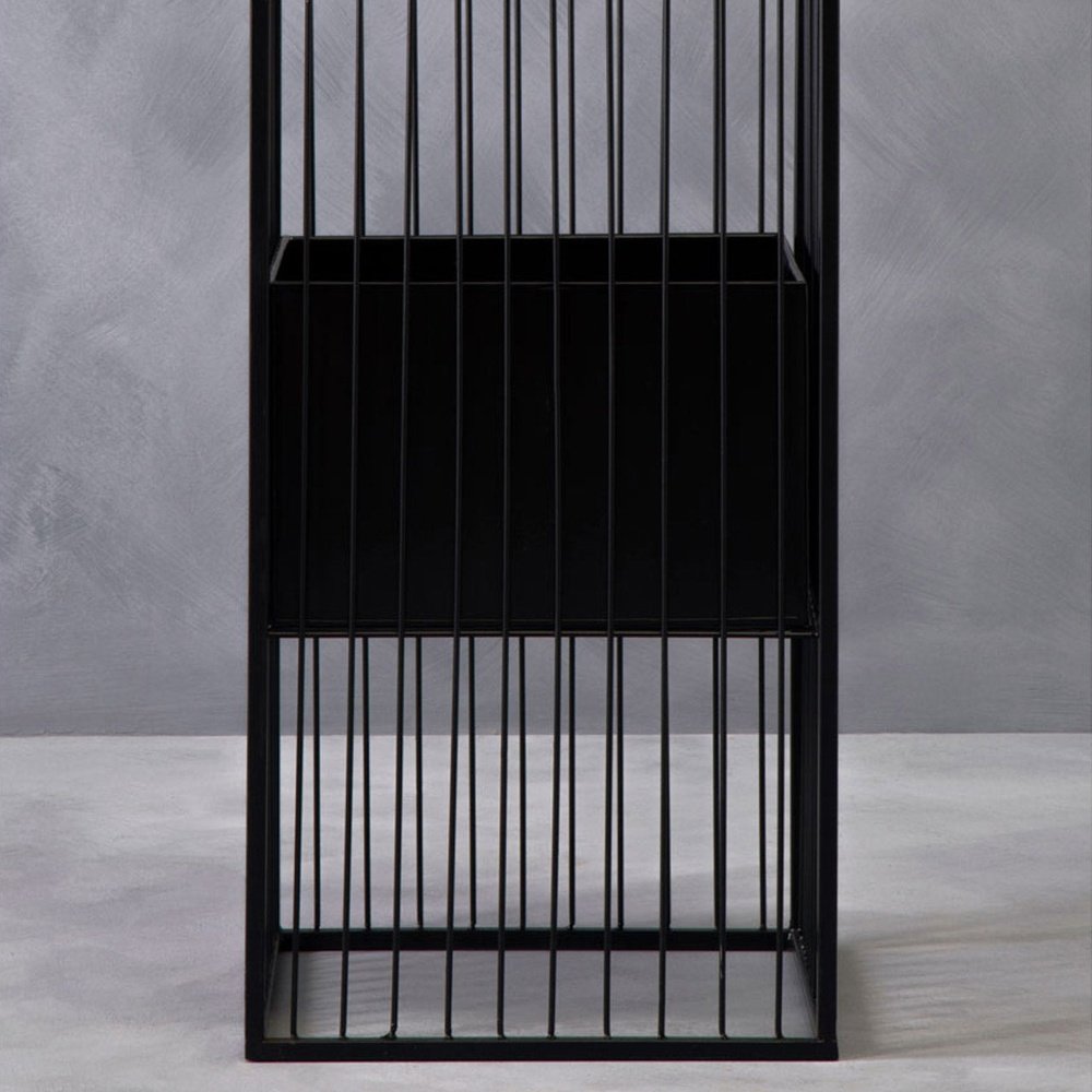 Product photograph of Olivia S Amaris Square Floor Standing Planter Black from Olivia's.