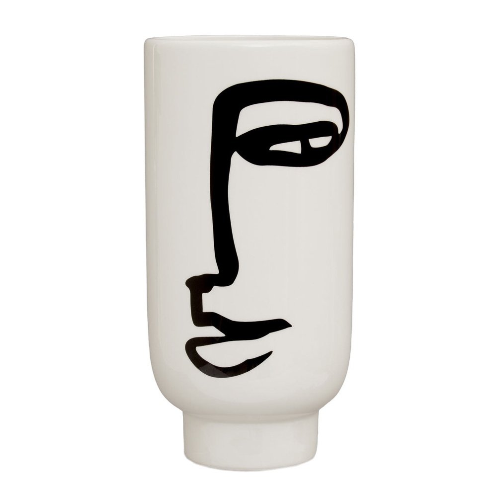 Product photograph of Olivia S Vera Large Face Vase In Black White from Olivia's
