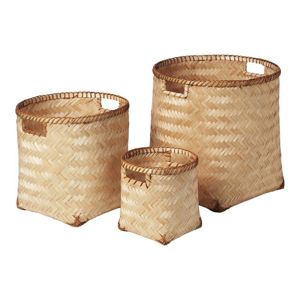 Product photograph of Broste Copenhagen Meli Bamboo Baskets from Olivia's