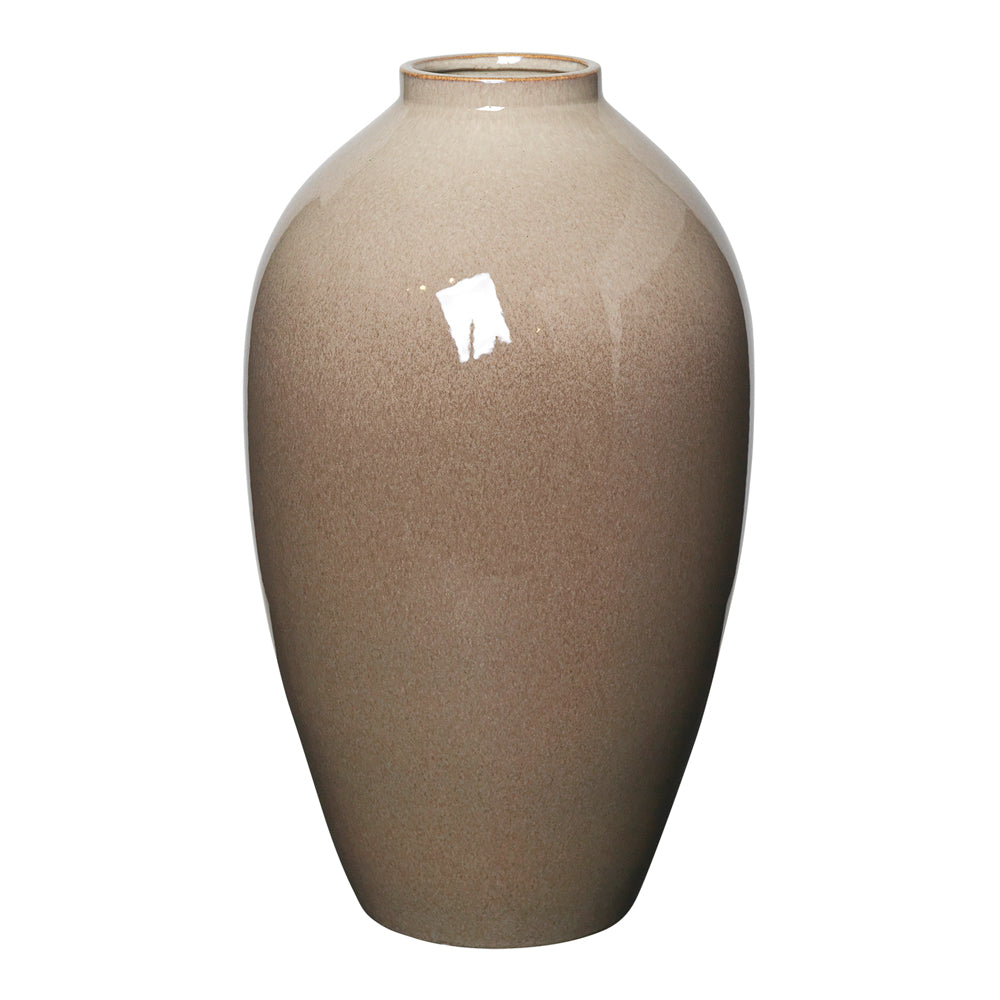 Broste Copenhagen Ceramic Ingrid Vase In Taupe