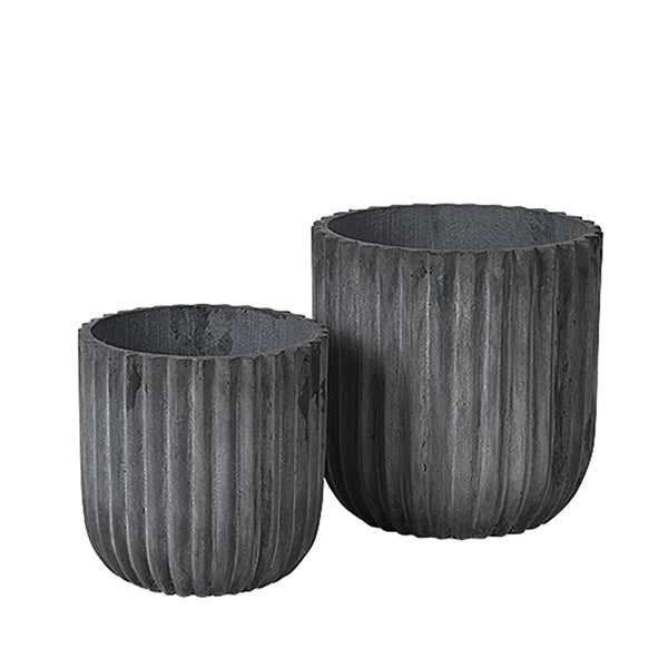 Broste Copenhagen Fiberclay Pair Planter Charcoal