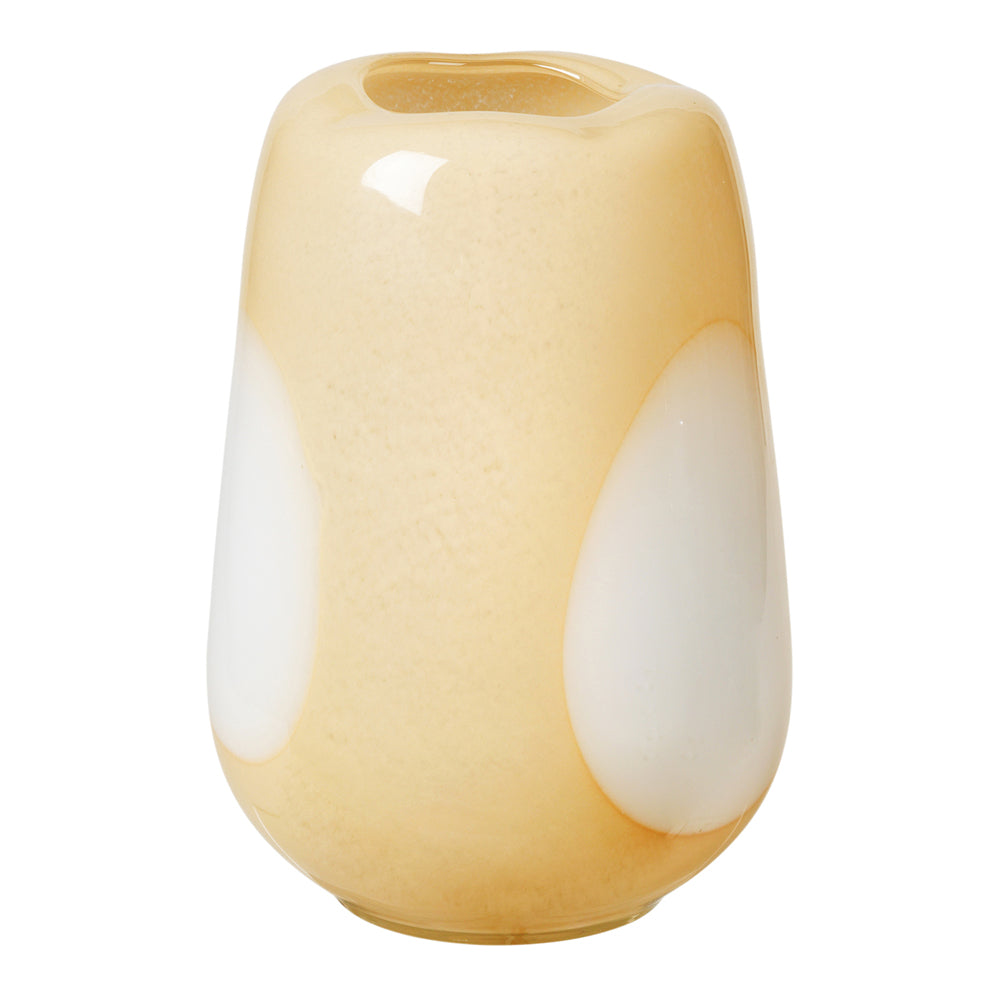 Broste Copenhagen Ada Dot Mouthblown Vase In Yellow Small