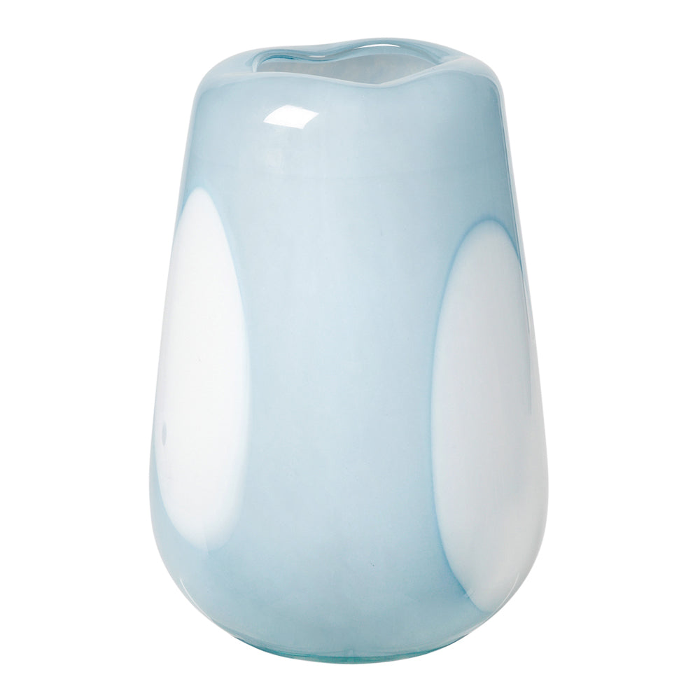 Product photograph of Broste Copenhagen Ada Dot Mouthblown Vase In Light Blue - Small from Olivia's