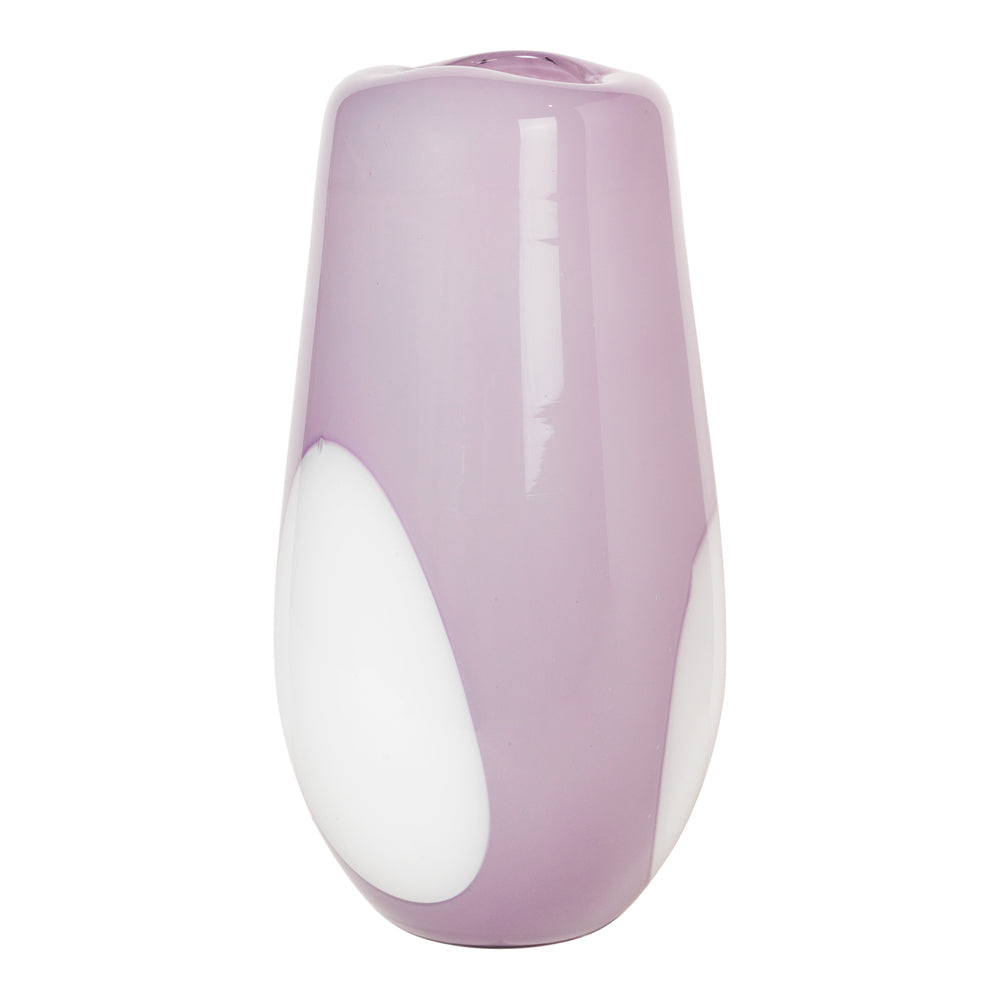 Product photograph of Broste Copenhagen Ada Dot Mouthblown Vase In Light Purple - Large from Olivia's