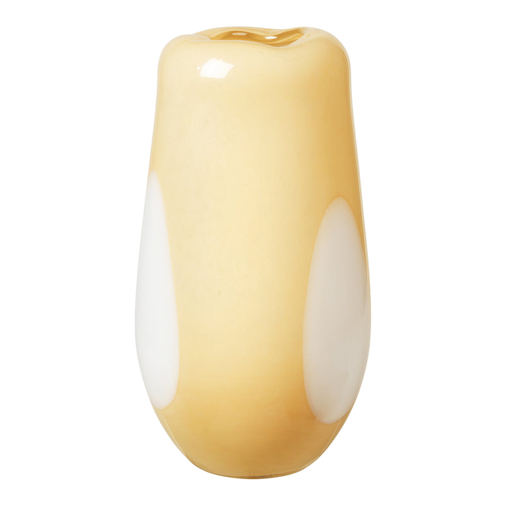Product photograph of Broste Copenhagen Ada Dot Mouthblown Vase In Yellow - Large from Olivia's