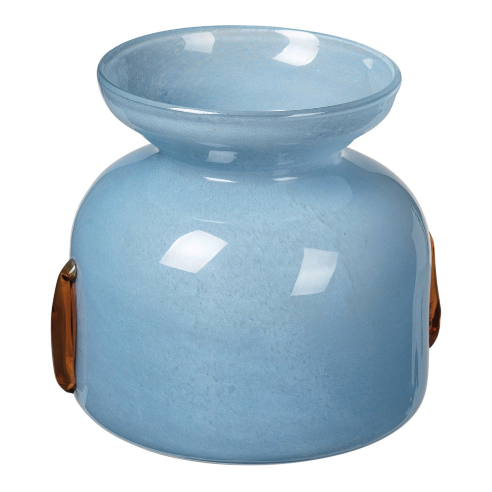 Broste Copenhagen Vera Mouthblown Glass Vase In Blue Small