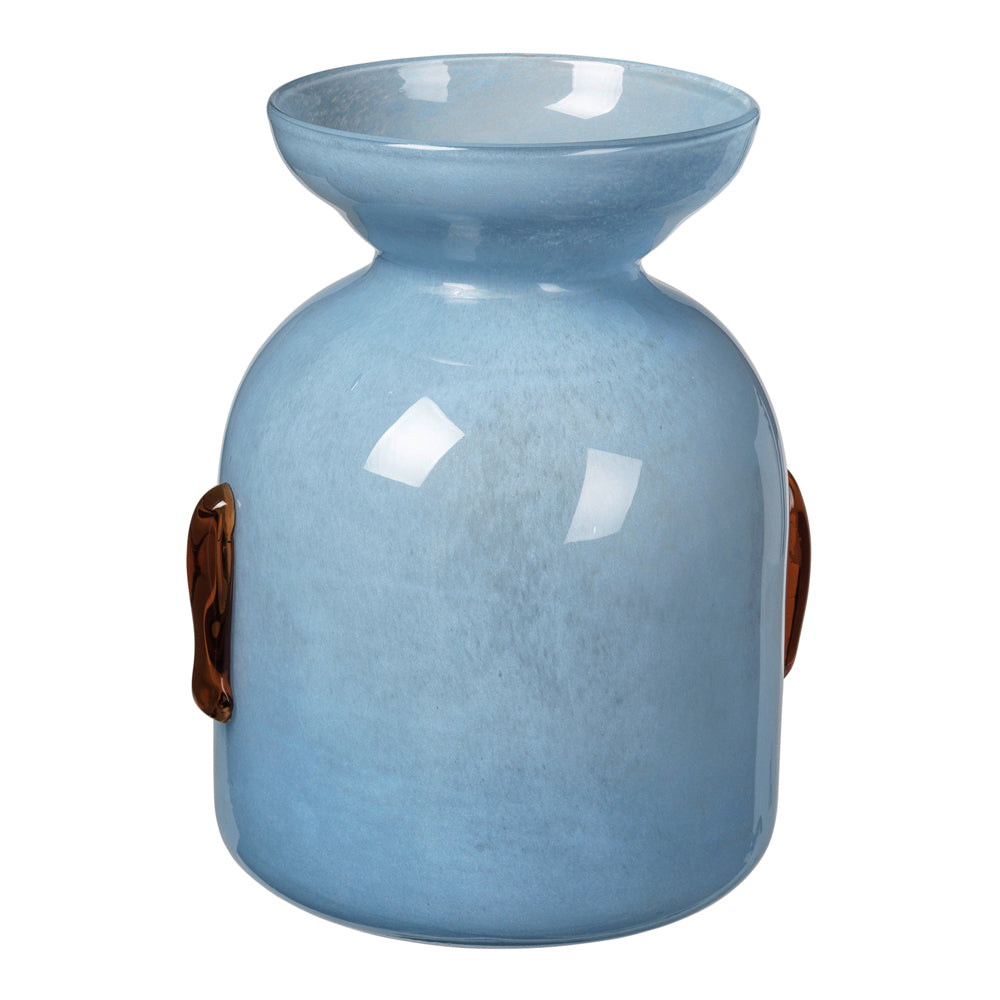 Product photograph of Broste Copenhagen Vera Mouthblown Glass Vase In Blue - Large from Olivia's