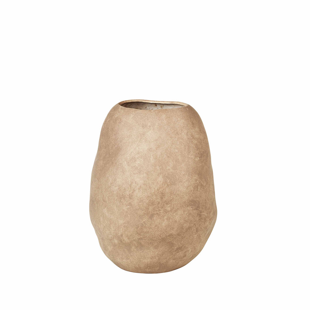Product photograph of Broste Copenhagen Organic Vase Simply Taupe Small from Olivia's