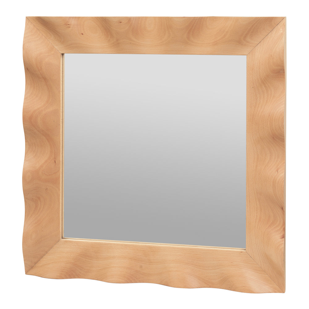 Product photograph of Broste Copenhagen Square Wavy Mirror In Natural Brown from Olivia's