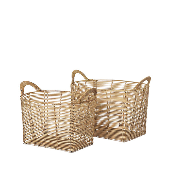 Product photograph of Broste Copenhagen Safi Rectangular Basket Natural Brown from Olivia's