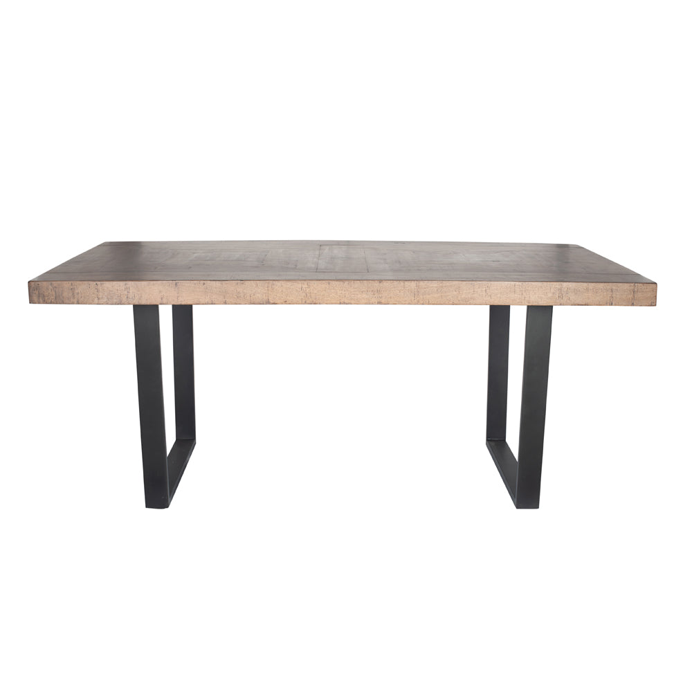 Product photograph of Olivia S Lola Iron Rectangular Dining Table In Pahoja Mnago Wood K D from Olivia's