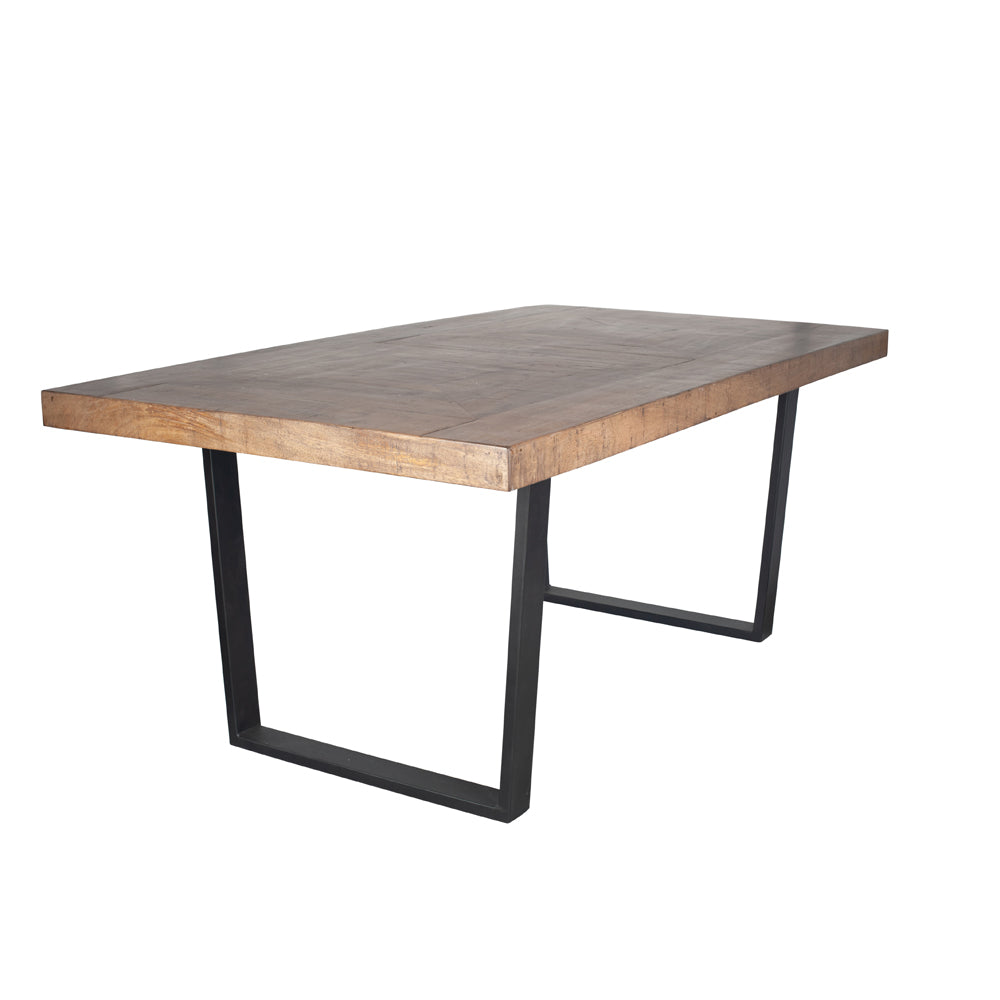 Product photograph of Olivia S Lola Iron Rectangular Dining Table In Pahoja Mnago Wood K D from Olivia's.